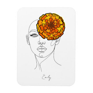 Íman Retrato Personalizado da Flor de Nascimento de Out