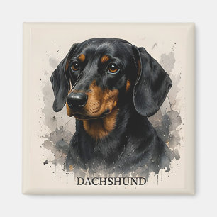Íman Retrato Premium de Dachshund Wiener Dog