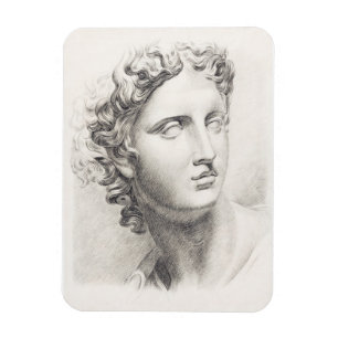 Íman Retrato preto e branco da antiga escultura grega