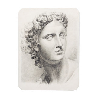 Íman Retrato preto e branco da antiga escultura grega