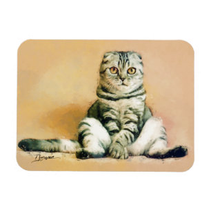 Íman Retrato Sentado de Gato de Dobra Escocês