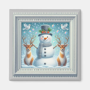Íman Retrato Snowman Magnet
