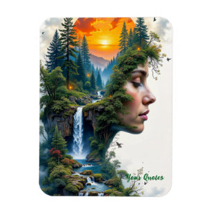 Íman Retrato Surreal da Natureza Mulher Pôr do Sol Cach