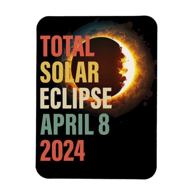 Íman Retro 2024 Eclipse Solar Total abril 8 (Vertical)