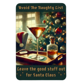 Íman Retro 50s Evite a Lista Travessa Martini de Natal