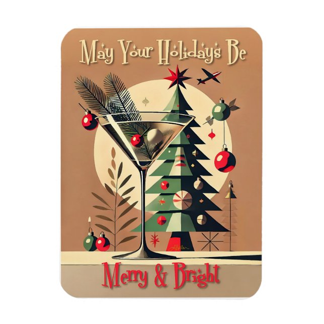 Íman Retro 50s Jet Set Christmas Tree Martini (Vertical)