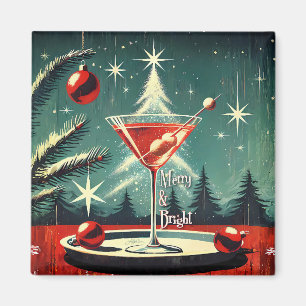 Íman Retro 50s Nevasca de Natal Martini da Árvore de Na