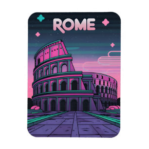 Íman Retro 80s Neon Synthwave Colosseum Roma
