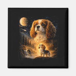 Íman Retro 90s cavalier king charles spaniel uivando pa