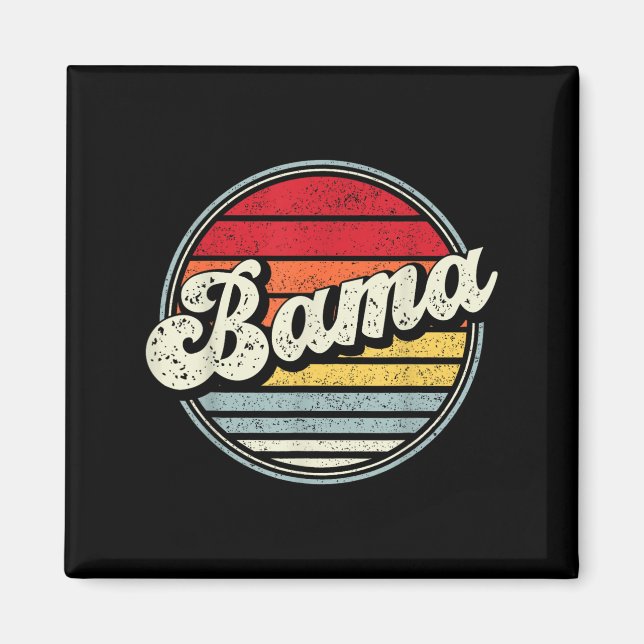 Íman Retro Alabama Home State Style 70s Sunset Men (Frente)