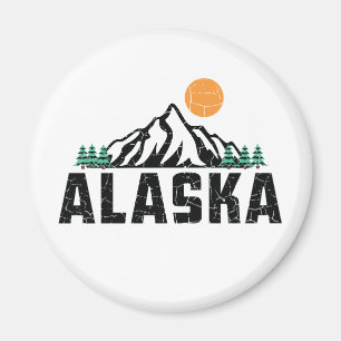 Íman Retro Alaska Mountain Sunset