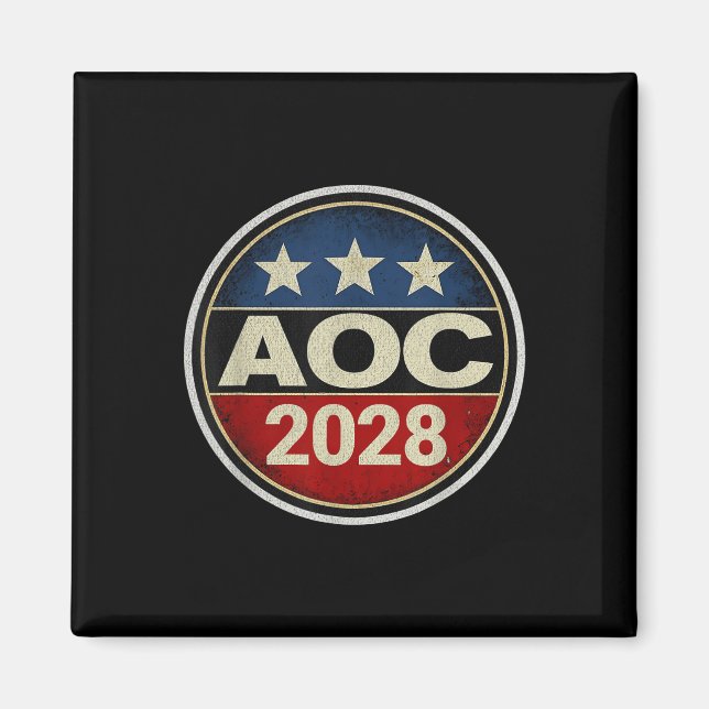 Íman Retro Aoc 2028 Combater O Protesto Oligarchy Resis (Frente)