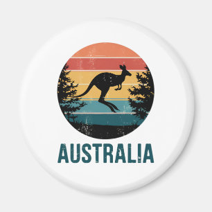 Íman Retro australiano Sunset Animal pulando canguru