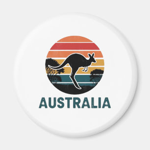 Íman Retro australiano Sunset Animal pulando canguru