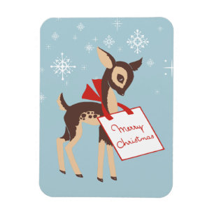 Íman Retro Baby Reindeer Magneta flexível do Natal