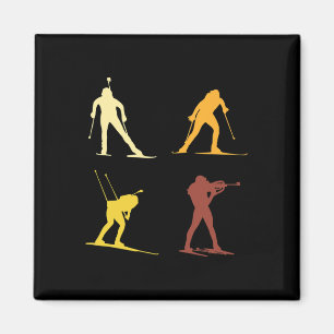 Íman Retro Biathlon Wintersport Cross Country Skiing Sh