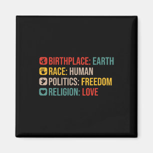 Íman Retro Birthplace Earth Race A Liberdade da Polític