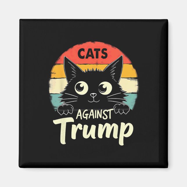 Íman Retro Black Cats Contra Trump (Frente)