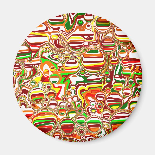 Íman Retro Bolhas Arte Digital (Frente)