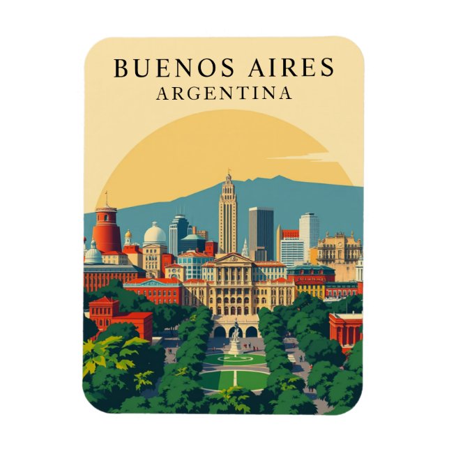 Íman Retro Buenos Aires Argentina Viagem Souvenir (Vertical)