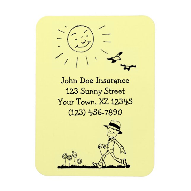 Íman Retro Businessman no Dia do Sol (Vertical)