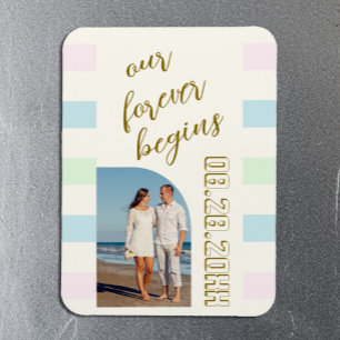 Íman Retro Cabana Stripes Wedding