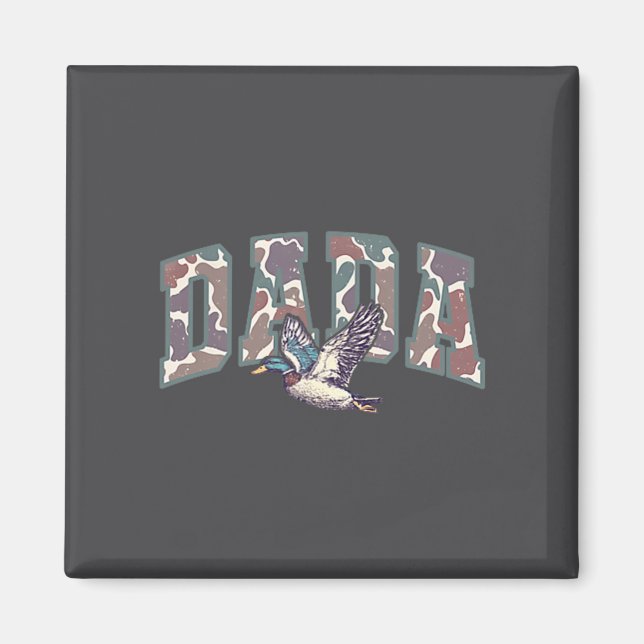 Íman Retro Camo Duck Hunting Dada 1st Birthday Family M (Frente)