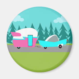 Íman Retro Camper / Reboque e ímã do carro