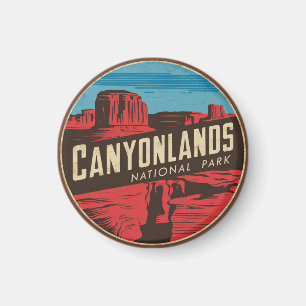 Íman Retro Canyonlands National Park Viagem Emblem
