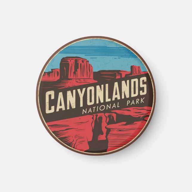 Íman Retro Canyonlands National Park Viagem Emblem (Frente)