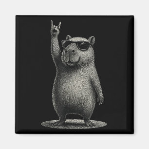 Íman Retro Capybara Rock Music Gift Men Crianças Mulher