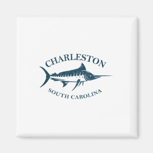 Íman Retro Charleston South Carolina Vintage Fish Bo