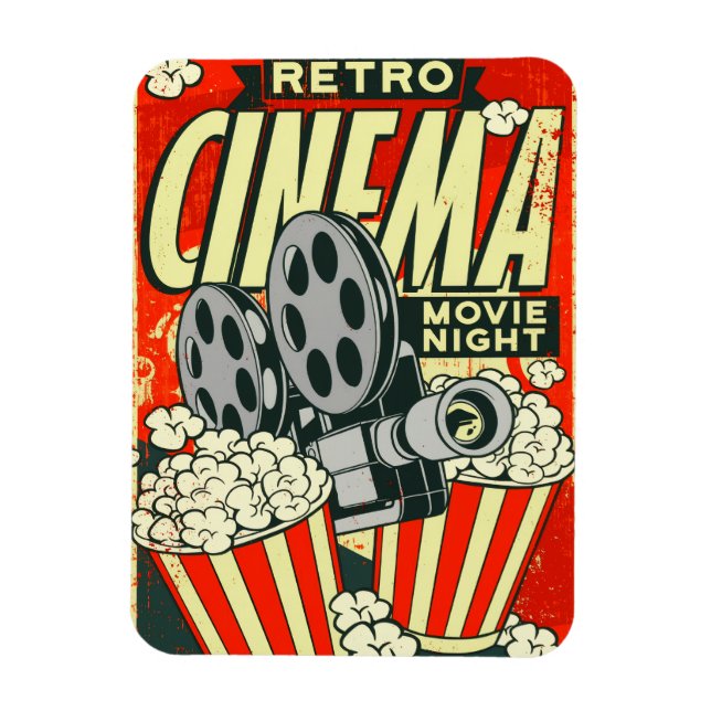 Íman Retro *CINEMA* [Noite de Filme] Imagem Flexível (Vertical)