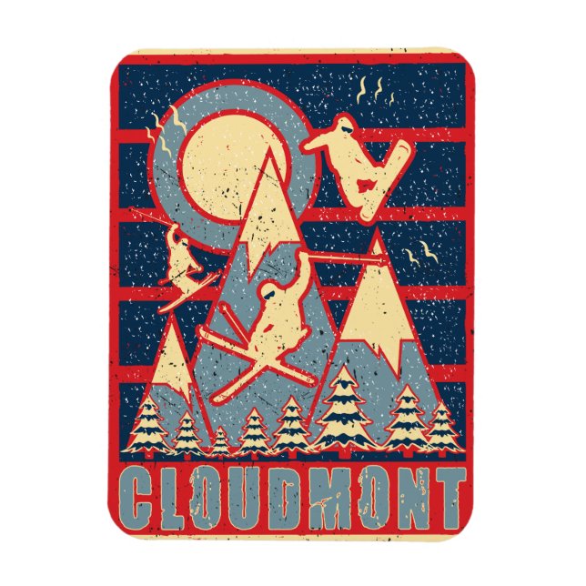 Íman Retro Cloudmont Ski 80s (Vertical)