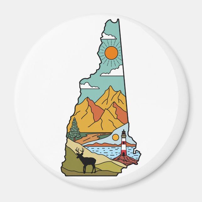 Íman Retro Concord New Hampshire White Mountain (Frente)