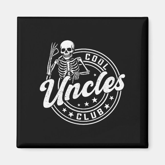 Íman Retro Cool Uncles Club Funny New Uncle Men Skeleto (Frente)