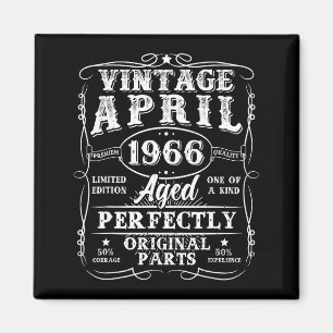 Íman Retro de 60 anos abril 1966 vintage aniversário de