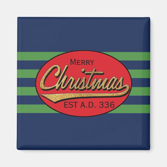 Íman Retro de Natal ao Largo do Magnet de Natal (Frente)