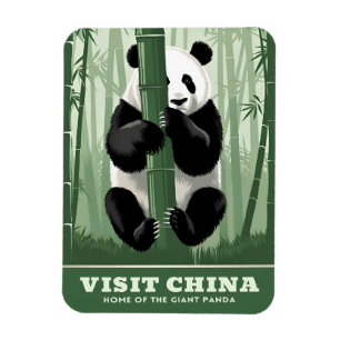 Íman Retrô de Natureza da Vida Selvagem do Panda na Chi