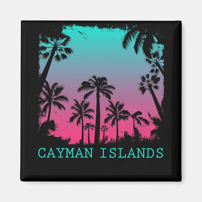 Íman Retro de Vintage das Ilhas Cayman (Frente)