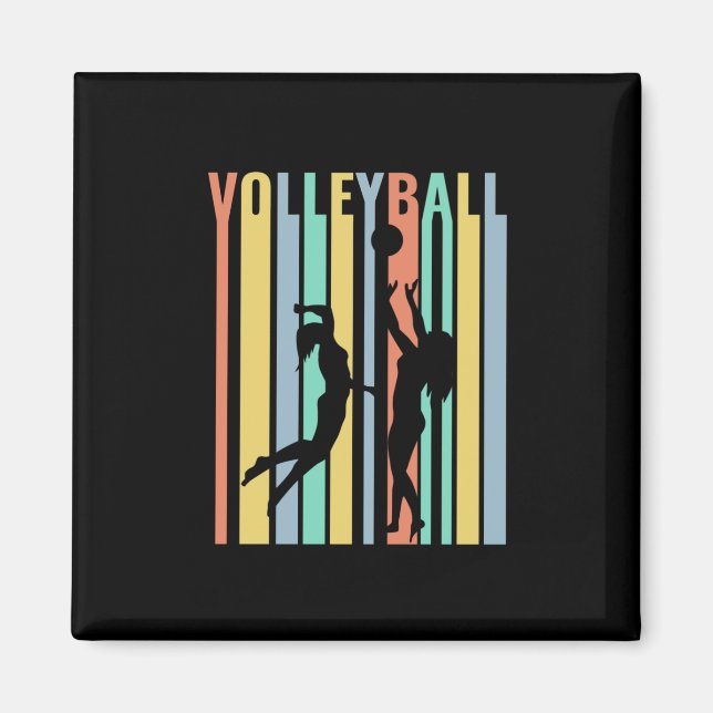 Íman Retro de Voleibol de Beachvoleibol (Frente)