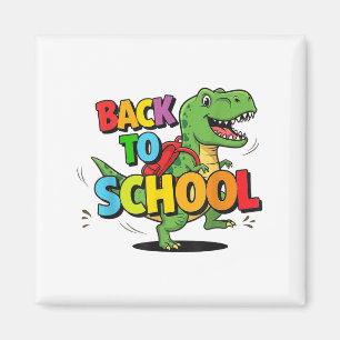 Íman Retro De Volta À Escola Engraçado Dinossauro Carto