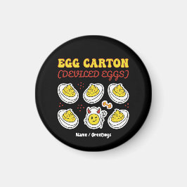 Íman Retro Deviled Egg Six Pack Fitness Pun Vintage Egg