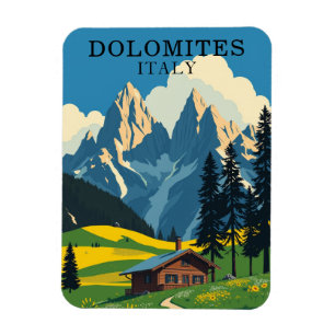 Íman Retro Dolomites Itália Viagem Souvenir