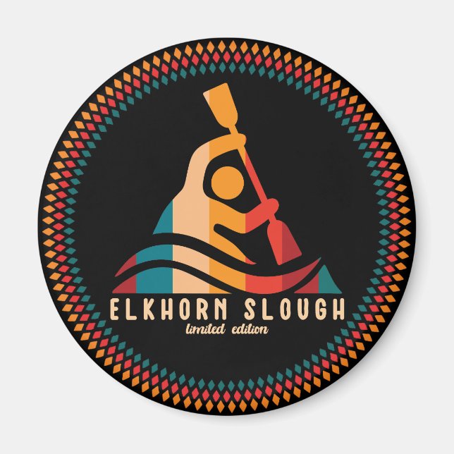 Íman Retro Elkhorn Slough Kayaking (Frente)