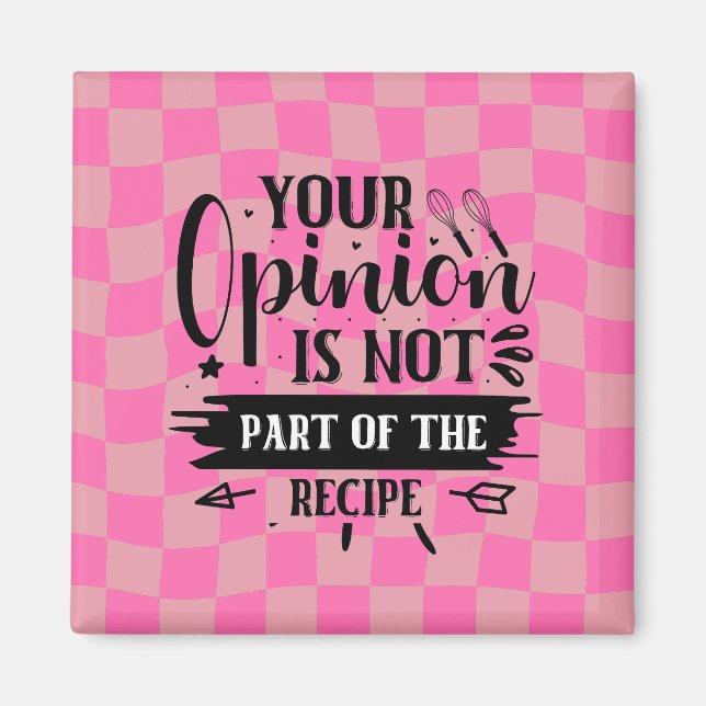 Íman Retro Engraçado Cozinha Rosa (Frente)