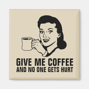 Íman Retrô Engraçado Magnets, DÁ-ME CAFÉ