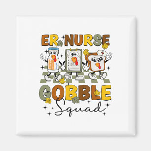 Íman Retro Er Nurse Gobble Squad Ação de Graças Turquia