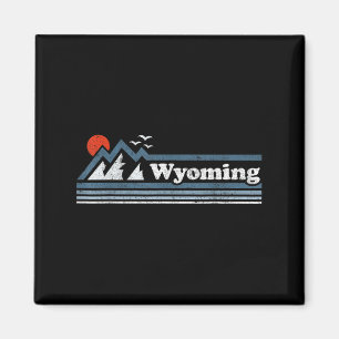 Íman Retro Esqui de Montanha do Estado de Wyoming Vinta