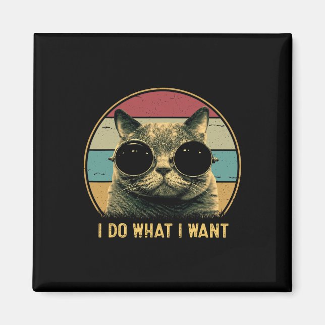 Íman Retro Eu Faço O Que Eu Quero Com O Pão De Gato Eng (Frente)